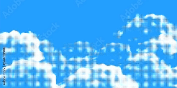 Fototapeta Halftone sky vector background.