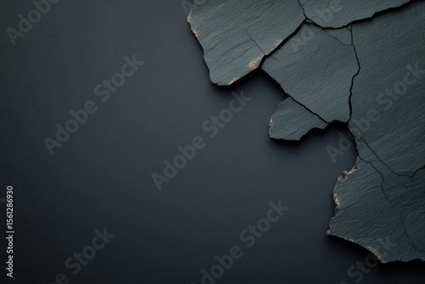Fototapeta Dark textured surface with irregular shards showcasing unique ge