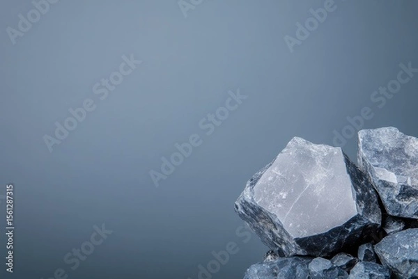 Fototapeta Natural crystal formations highlight unique textures against mut