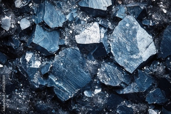 Fototapeta Shimmering blue minerals showcase unique crystalline structures