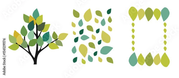 Fototapeta  leave leaf frame useful for textile, cover, banner, label, print, wrapping, wallpaper