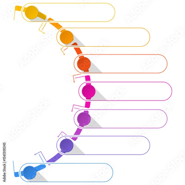 Fototapeta Basic infographic template 7 steps, process or options.