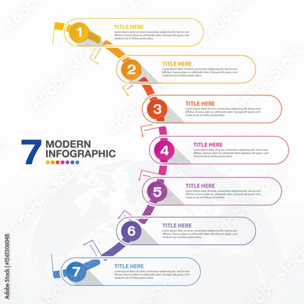 Fototapeta Basic infographic template with 7 steps, process or options.