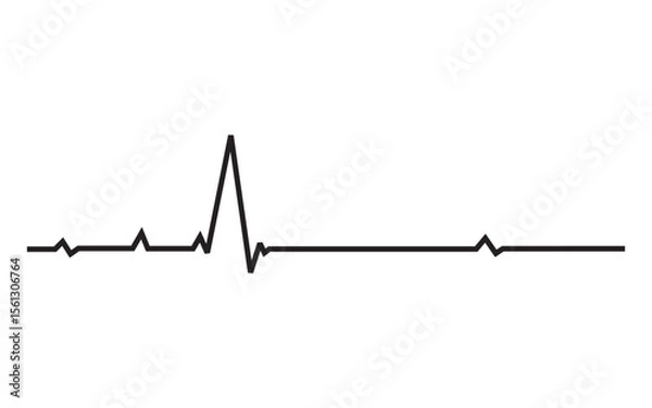 Obraz One ecg line heartbeats set