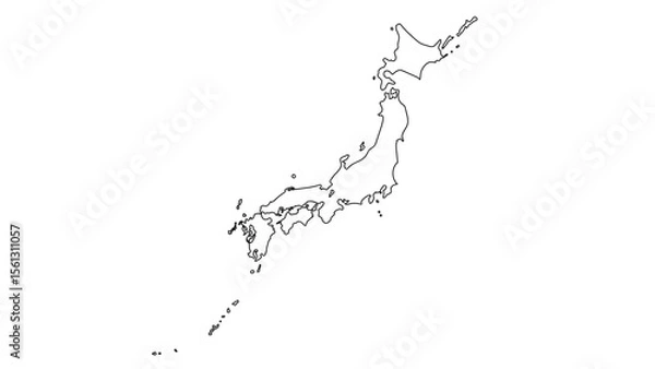 Obraz 日本列島手描き