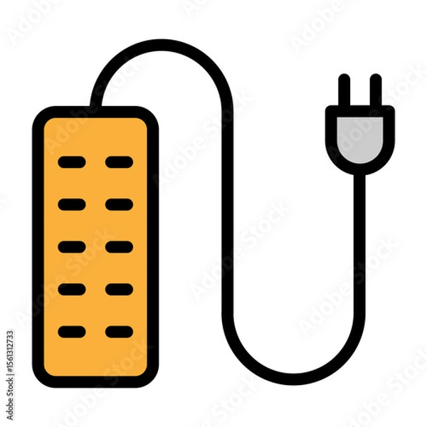Fototapeta Extension Cord  Vector Filled Icon Design