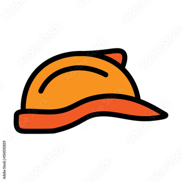 Fototapeta Safety Helmet  Vector Filled Icon Design
