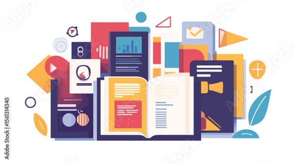 Fototapeta Creative Brochure Templates Icon Collection in Flat Vector Design