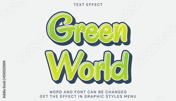 Obraz Green world text effect in 3d design