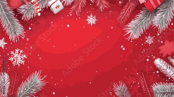 Obraz Festive Merry Christmas New Year Red Banner Graphic
