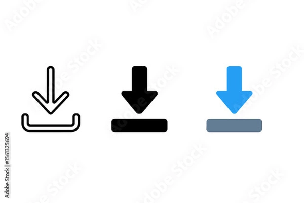Fototapeta Simple download icon set vector illustration for digital interfaces and ui design