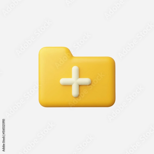 Fototapeta 3d Realistic Add Folder icon vector Illustration