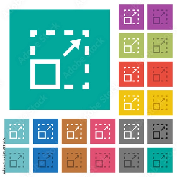 Fototapeta Maximize element square flat multi colored icons
