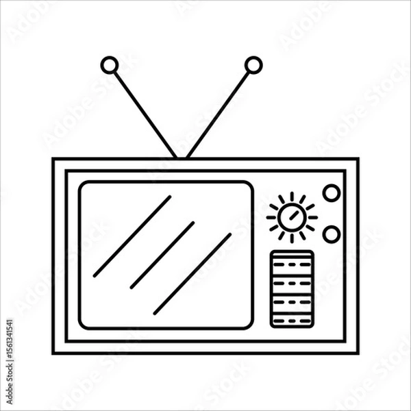 Fototapeta Television icon representing broadcasting, media and visual communication