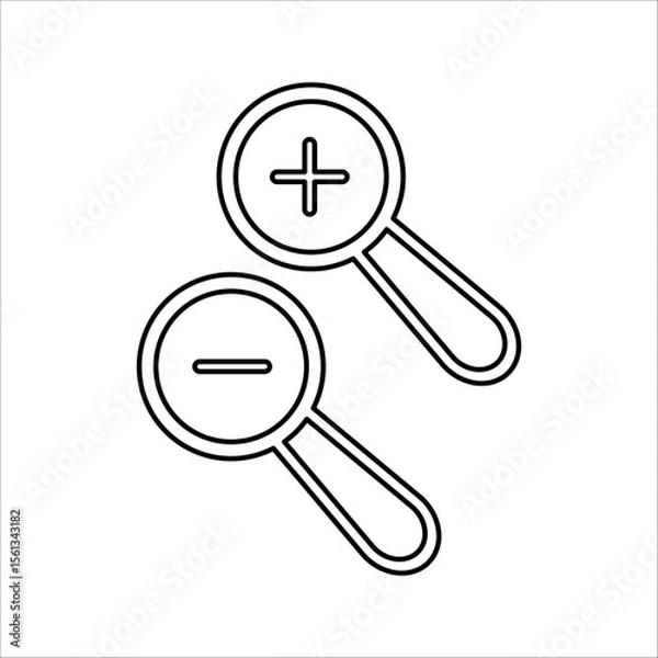 Fototapeta Zoom in and Zoom out magnifying glass icon vector