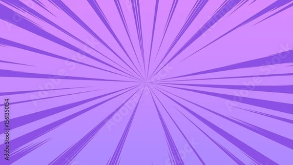 Fototapeta Purple Comic Speed Lines: Dynamic purple speed lines radiating outwards, creating a vibrant and energetic comic book effect, perfect for adding visual excitement to any project.