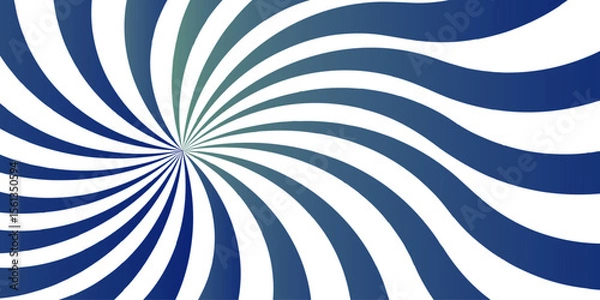 Fototapeta Abstract vivid spiral pattern featuring alternating blue and white wavy radial lines.Central focal point and spirals outward with fluid, dynamic motion. Flat, vibrant, and suitable for pop-art..