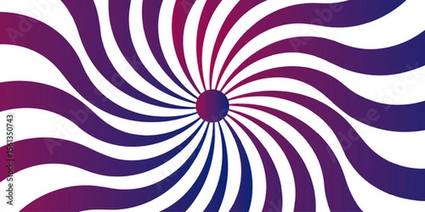 Fototapeta Abstract vivid spiral pattern featuring alternating maroon and white wavy radial lines.Central focal point and spirals outward with fluid, dynamic motion. Flat, vibrant, and suitable for pop-art..