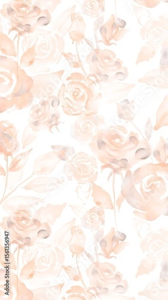 Fototapeta Flower phone wallpaper, floral beige graphic