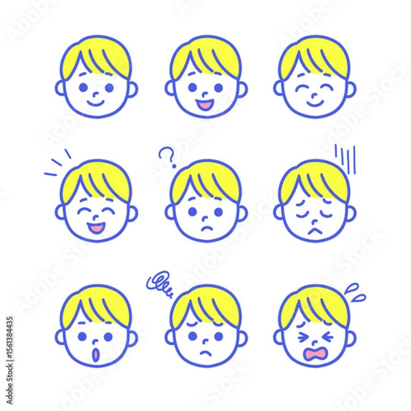 Obraz 男女子どもの表情いろいろ