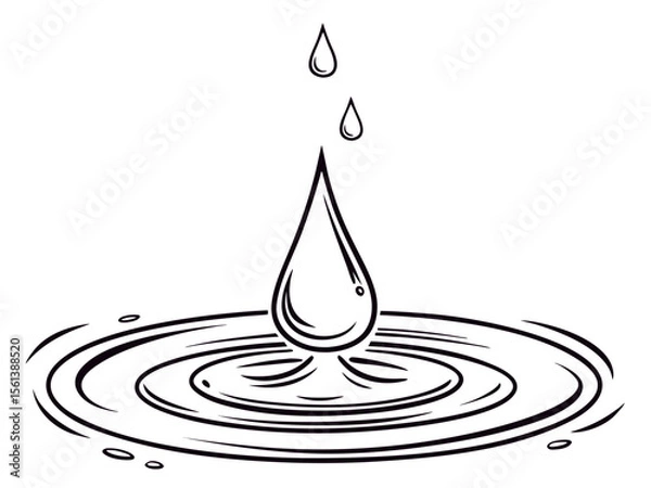 Obraz Clean Water Drop Vector Icon Isolated on White Background