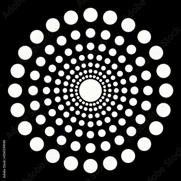 Obraz white circle with dots