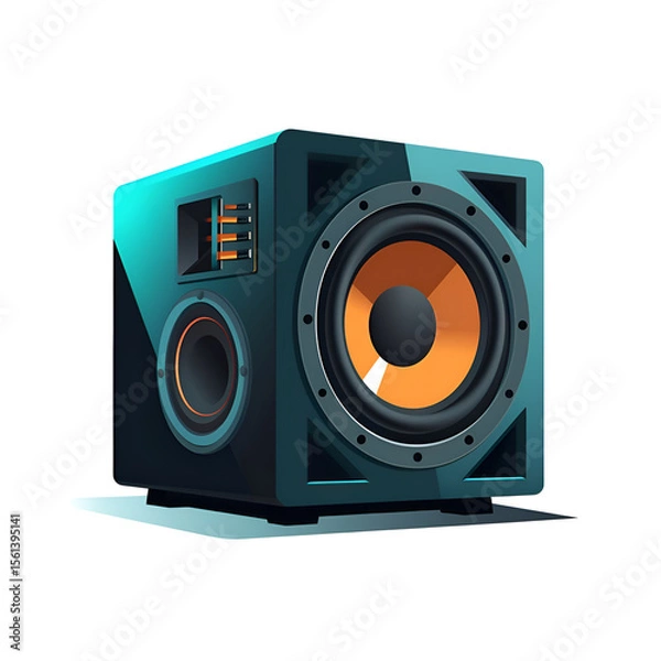 Obraz Powerful Subwoofer. Deep Bass Sound System for Home Theater