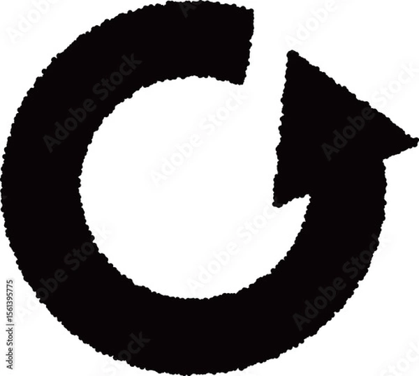 Fototapeta 回転している円形の黒い矢印アイコン