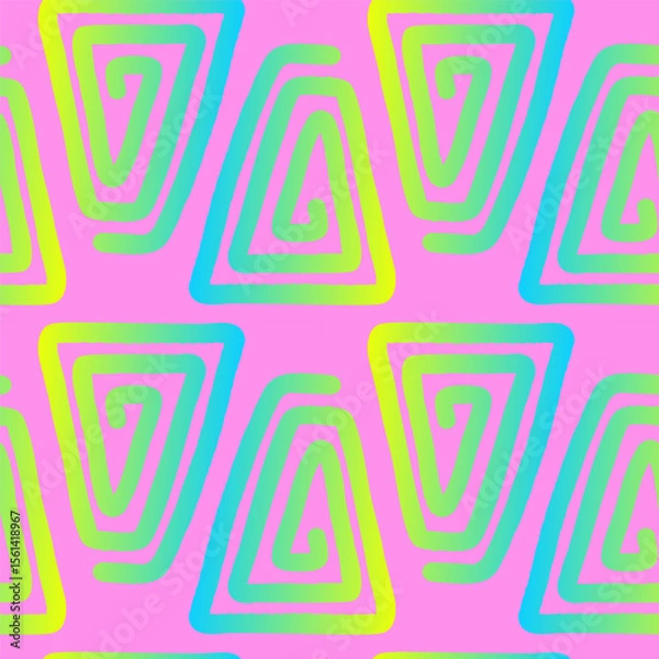 Obraz Colorful geometric vector pattern with spirals and pastel background for creative projects and designs