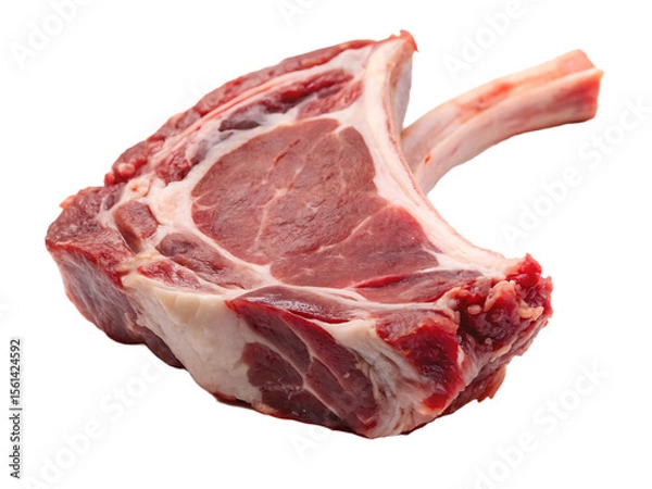 Fototapeta mutton back chop isolated on white background, PNG