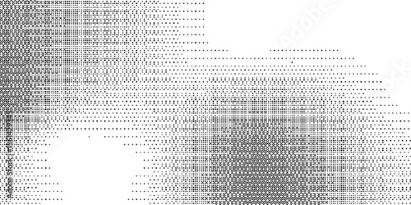 Fototapeta Trendy pixelated bitmap texture. Halftone gradient in Y2K style. Vector pixel template.