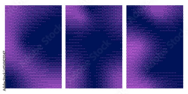 Fototapeta Trendy pixelated bitmap texture. Halftone gradient in Y2K style. Vector pixel template.