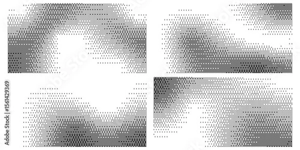 Fototapeta Trendy pixelated bitmap texture. Halftone gradient in Y2K style. Vector pixel template.