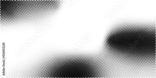 Fototapeta Abstract halftone gradient texture. Vector dotted grunge background for poster, overlay, cover, card. Pixelated retro backdrop