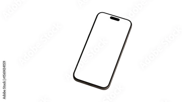 Obraz Smart phone frame less blank screen, Mobile phones white screen can be used for commercial advertising, Isolated on white background.
