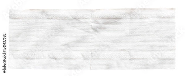 Obraz White clean toilet paper tissue isolated on transparent background. Top view of rectangular toilet tissue paper with texture pattern in hygiene and cleaning use concept.