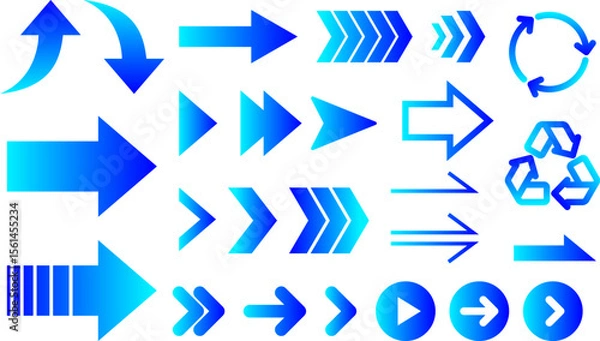 Fototapeta グラデーションの矢印セット