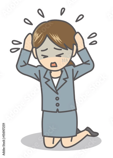 Obraz 頭を抱える女性