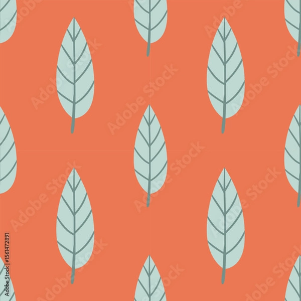 Obraz Seamless pattern Autumn leaf border. Gift wrap and scrapbook. Vector illustration for wallpaper, gift paper, fill patterns, web page backgrounds, autumn greeting cards.