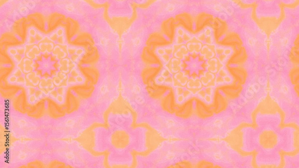 Obraz Abstract Radiant Burst with Soft Grain Texture, Symmetrical Glow Pattern in Psychedelic Style, Radiating Circular Abstract with Subtle Noise, Kaleidoscopic Starburst with Gradient Flow