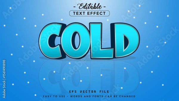Obraz Blue cold text, editable text effect.