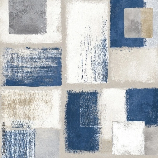 Fototapeta Abstract art, textured rectangles in muted colors