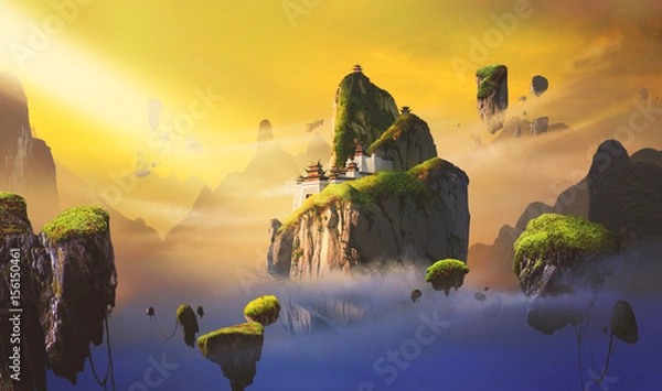 Obraz Sceny fantasy w stylu chińskiego.