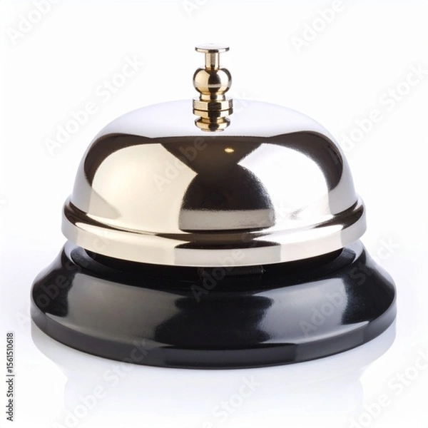 Fototapeta Generated image. Handle bell on a white background without shadows