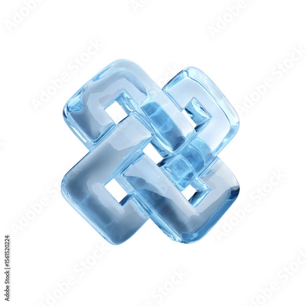 Fototapeta Abstract Ice Knot Intertwined Glacial Design Element