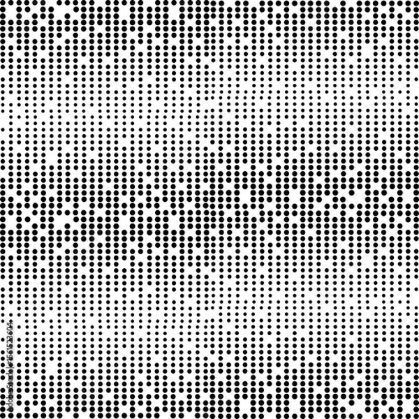 Fototapeta Halftone. Black dots on a white background. A pattern of round black dots of different sizes. The background consists of evenly distributed dots, which can change diameter or density.
