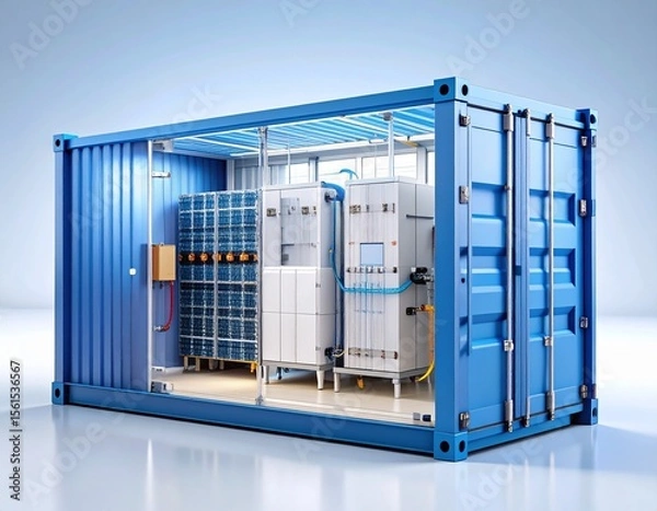 Obraz Cutaway 3D visualization of a single BESS container