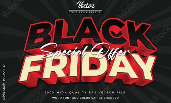 Fototapeta black friday 3d text effect template