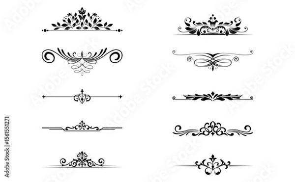 Obraz Vintage set. Floral elements for design monograms, invitations, frames, menus and labels. Graphic design of the website, cafes, boutiques, hotels, wedding invitations.