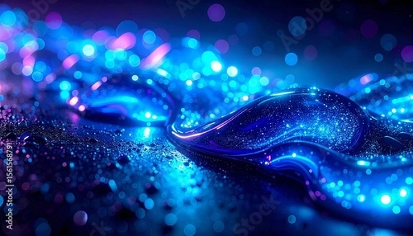 Fototapeta abstract blue background with bubbles